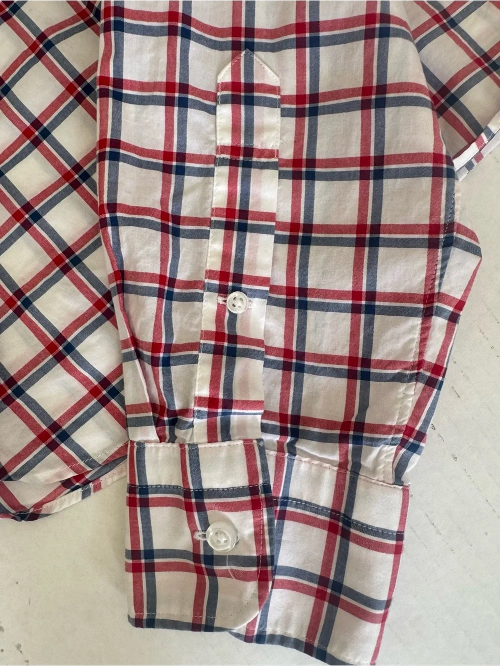J.Crew Ludlow‎ Men's Plaid Dress Shirt 120s 2-Ply Cotton L Red White Blue